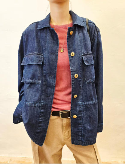 韓國直送Austin Washed Denim Chore Jacket
