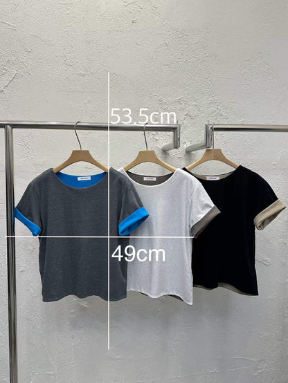 韓國直送Dual Trim Tee