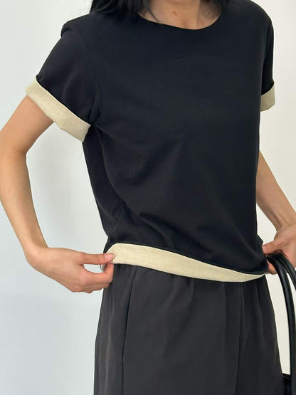 韓國直送Dual Trim Tee
