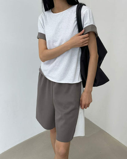 韓國直送Dual Trim Tee