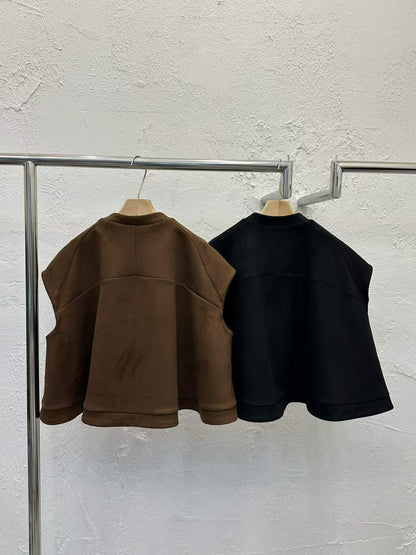 韓國直送Suede Cape Vest