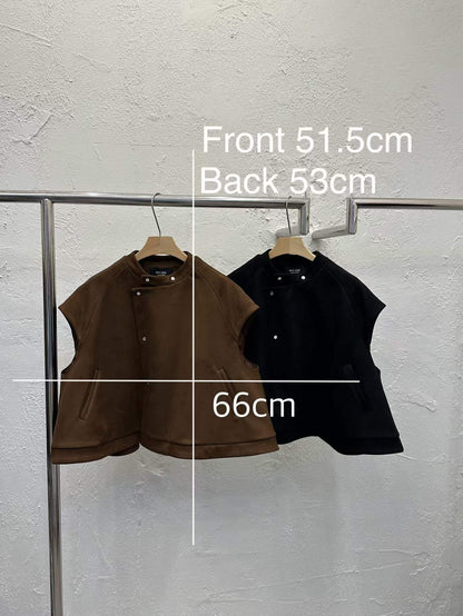 韓國直送Suede Cape Vest