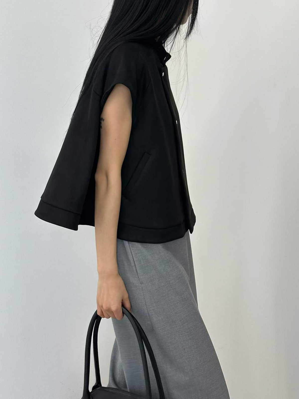 韓國直送Suede Cape Vest