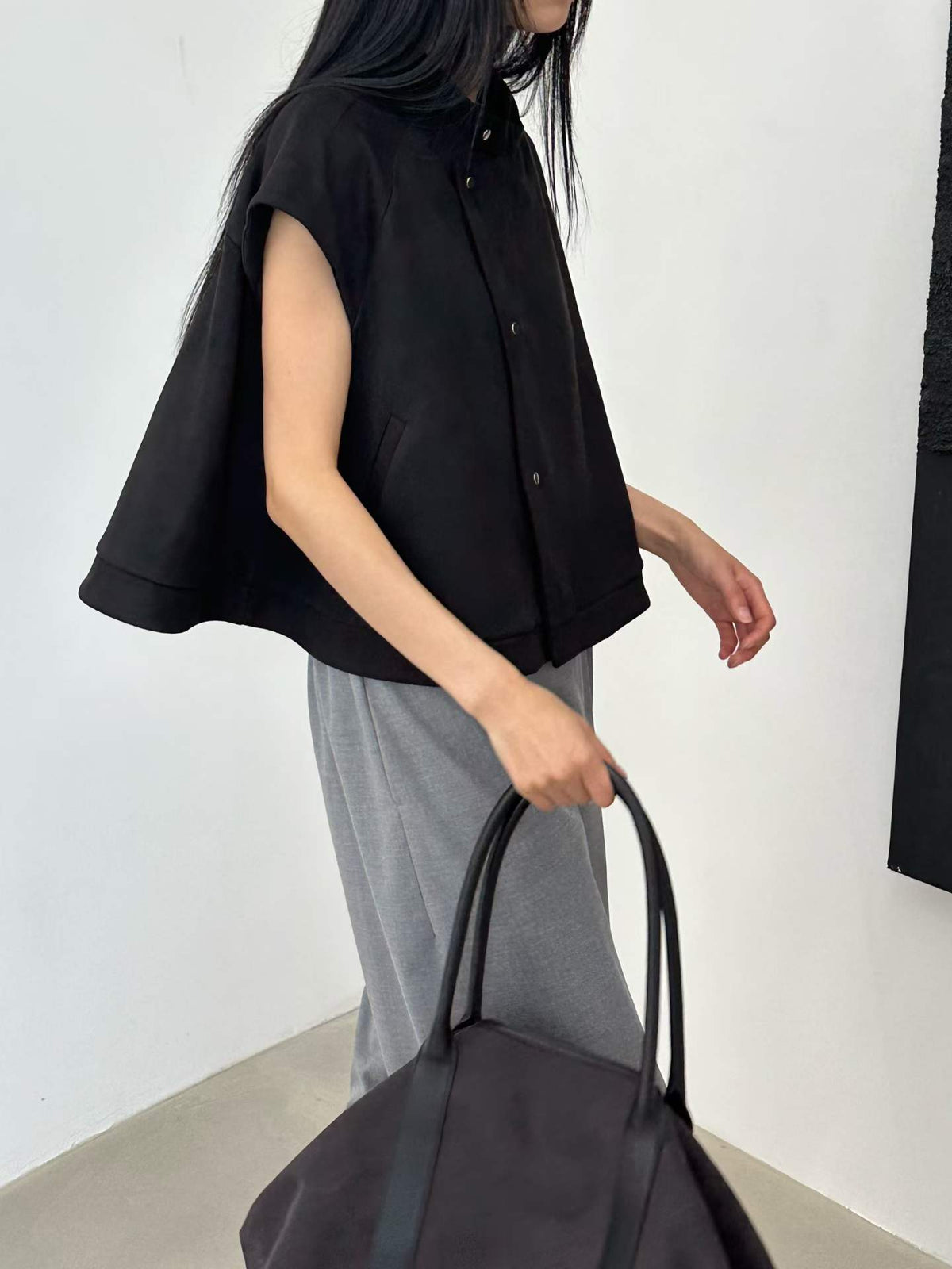 韓國直送Suede Cape Vest