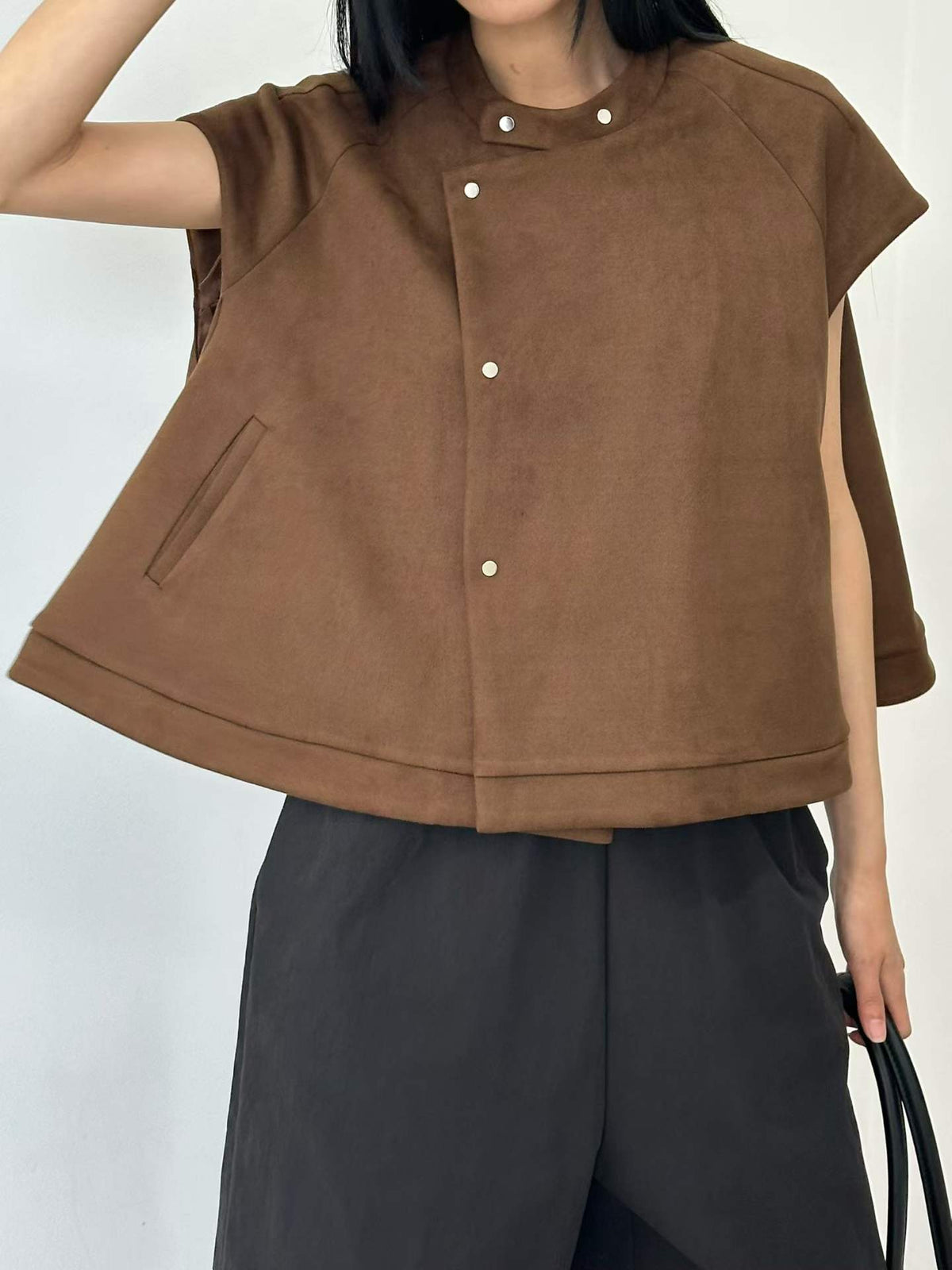韓國直送Suede Cape Vest
