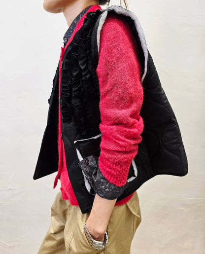 Korean Direct Ship Ruffle Quilt Vest