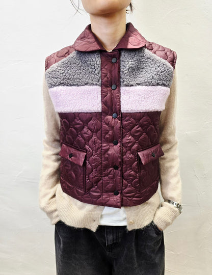 韓國直送Sherpa Panel Quilt Vest