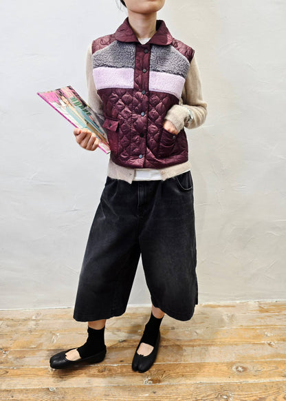 韓國直送Sherpa Panel Quilt Vest