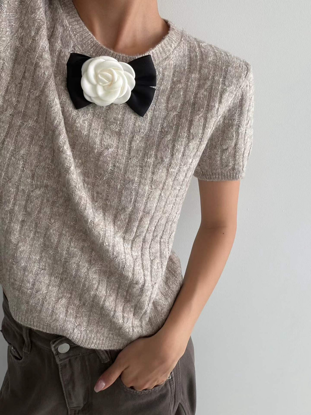 韓國直送Camellia Cable Knit