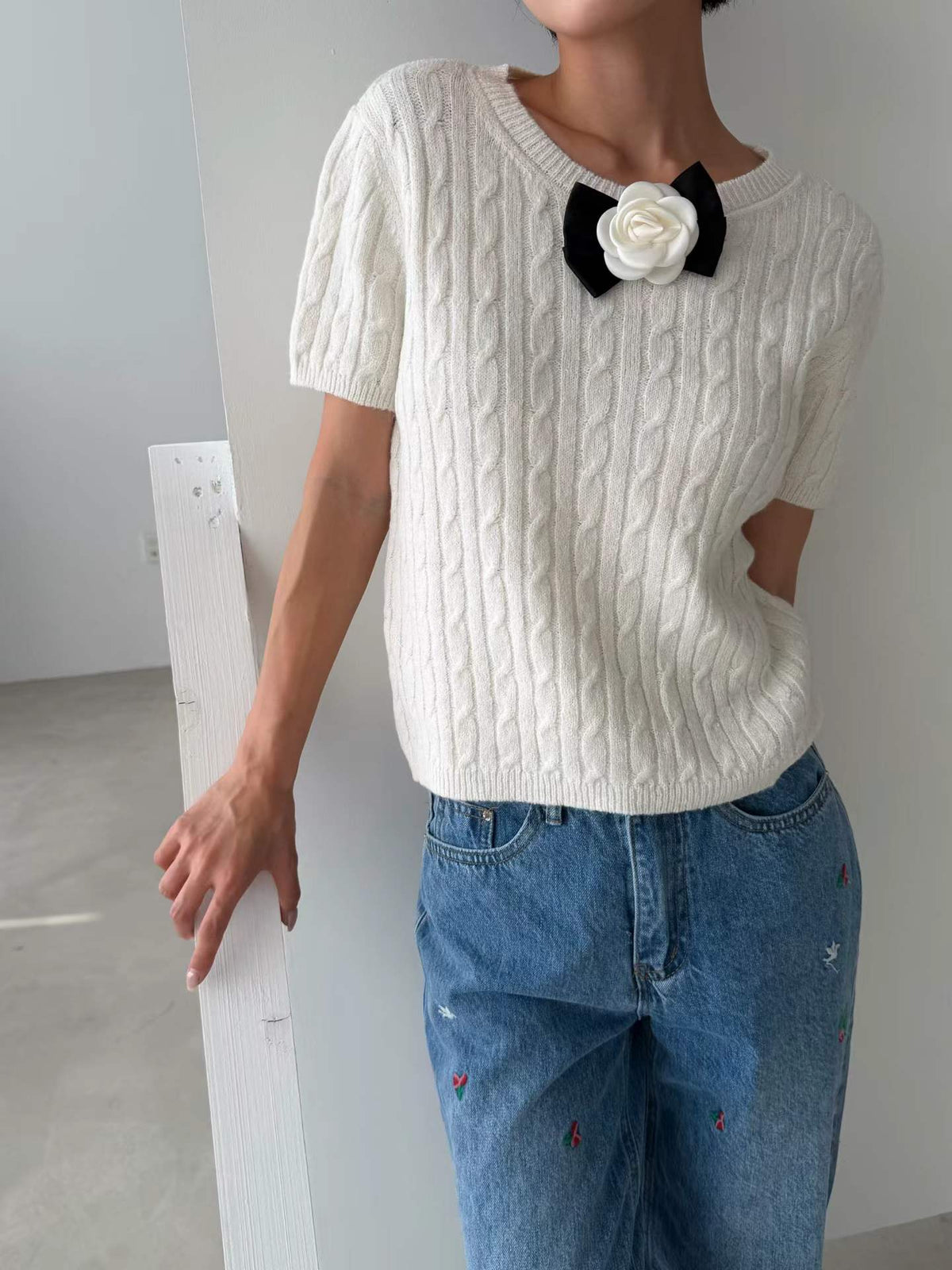 韓國直送Camellia Cable Knit