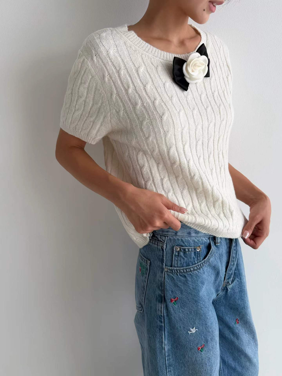韓國直送Camellia Cable Knit