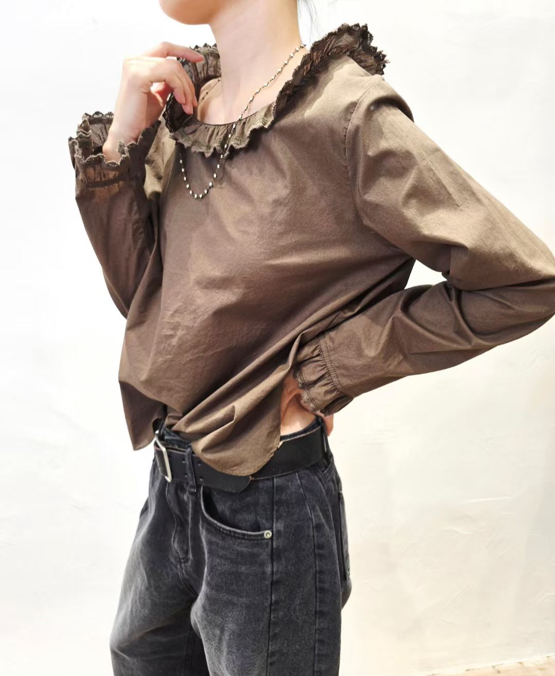 Direct from Korea Ruffle Neck Blouse