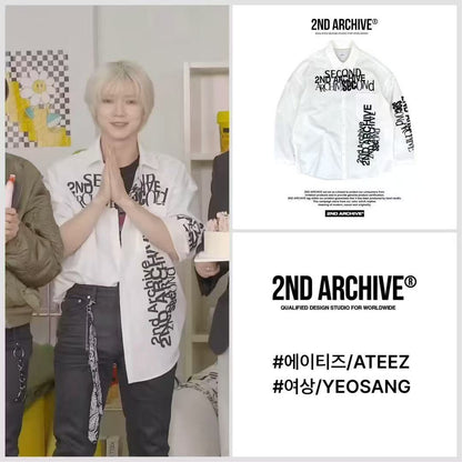 韓國直送2nd ARCHIVE Overlap Lettering Shirt - HLY &amp; CHOCCICO