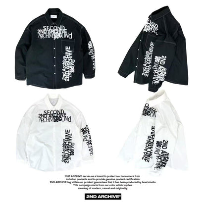 韓國直送2nd ARCHIVE Overlap Lettering Shirt - HLY &amp; CHOCCICO