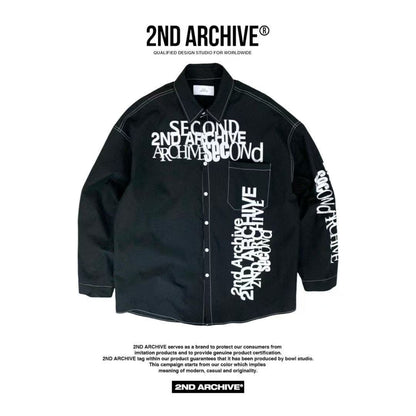 韓國直送2nd ARCHIVE Overlap Lettering Shirt - HLY &amp; CHOCCICO