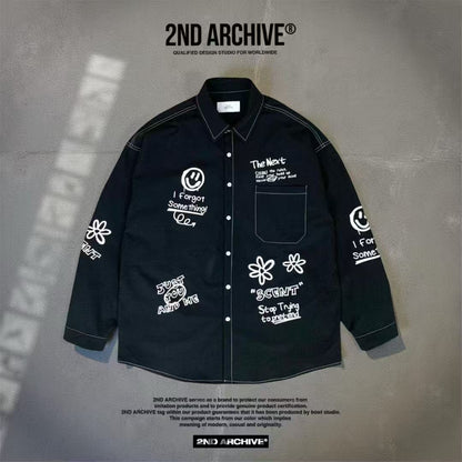 韓國直送2nd ARCHIVE Crayons Lettering Shirt - HLY &amp; CHOCCICO