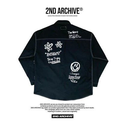 韓國直送2nd ARCHIVE Crayons Lettering Shirt - HLY &amp; CHOCCICO