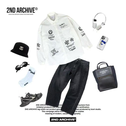 韓國直送2nd ARCHIVE Crayons Lettering Shirt - HLY &amp; CHOCCICO