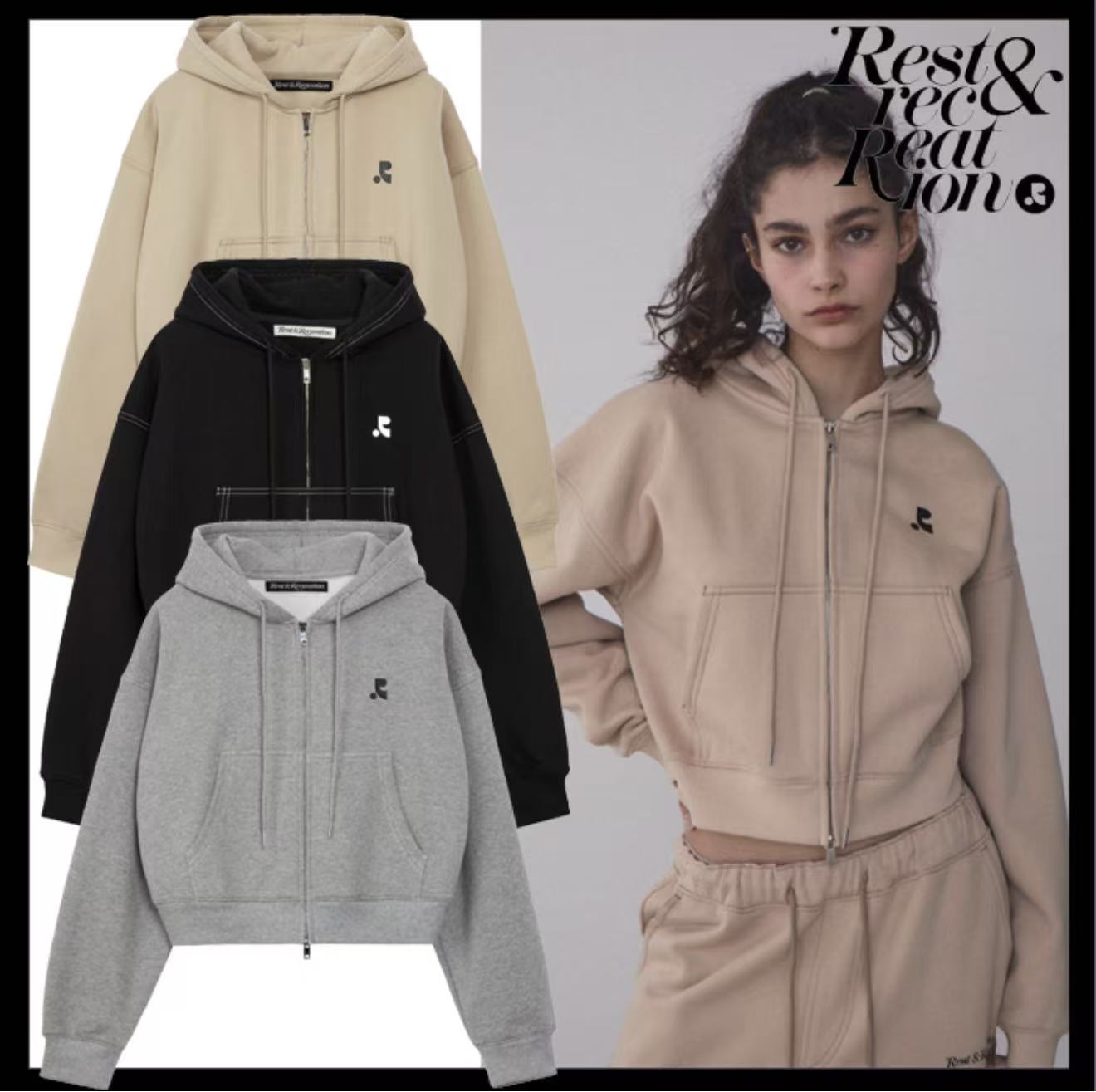 RR Stitch Cropped Hood Zip up - HLY & CHOCCICO