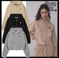RR Stitch Cropped Hood Zip up - HLY & CHOCCICO