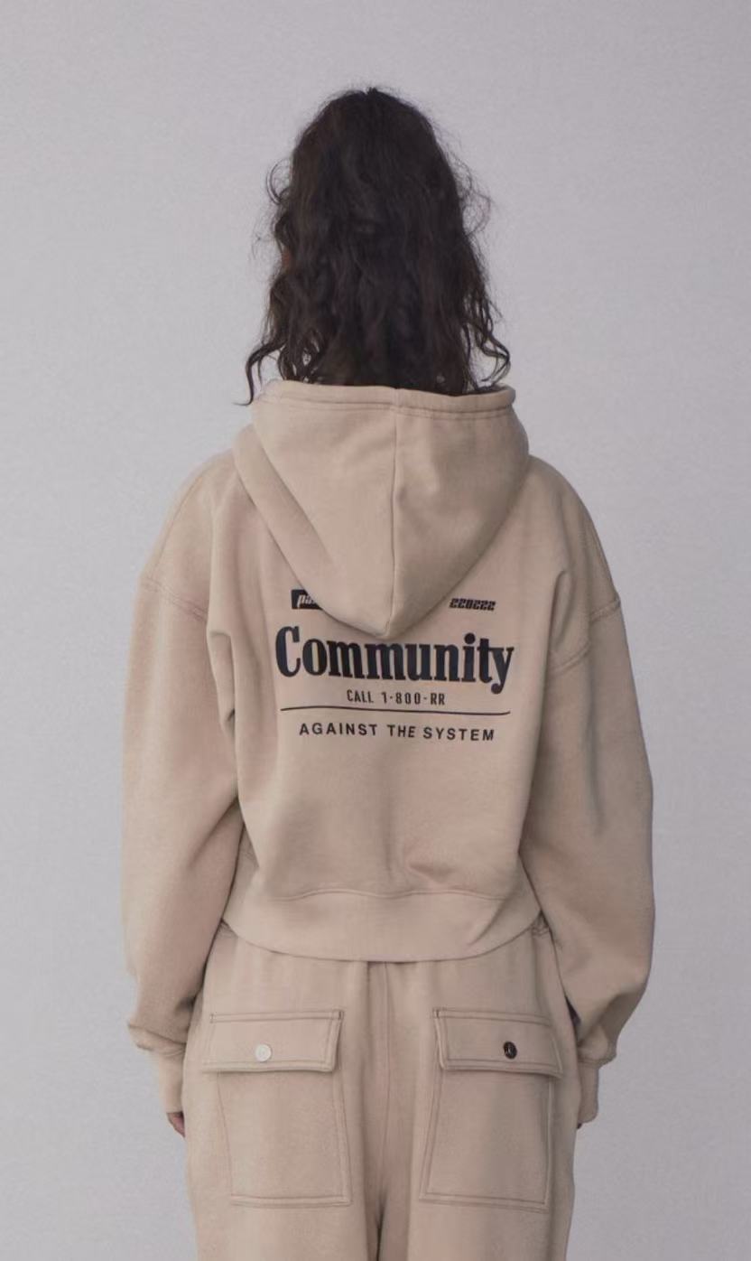 RR Stitch Cropped Hood Zip up - HLY & CHOCCICO