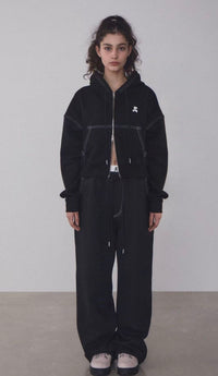 RR Stitch Cropped Hood Zip up - HLY & CHOCCICO