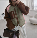 韓國直送Quilted Sherpa Zip Jacket - HLY & CHOCCICO