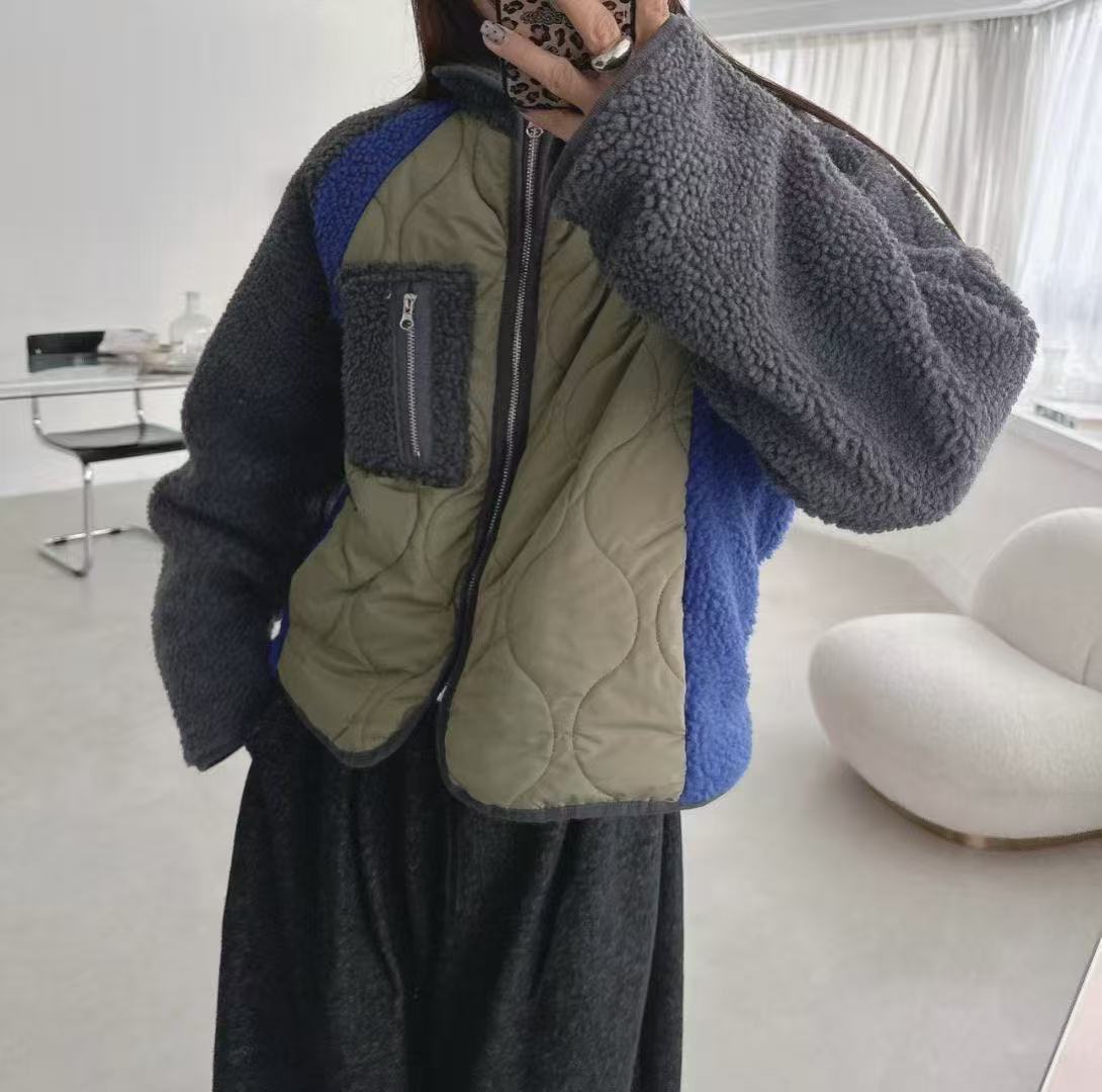 韓國直送Quilted Sherpa Zip Jacket - HLY &amp; CHOCCICO