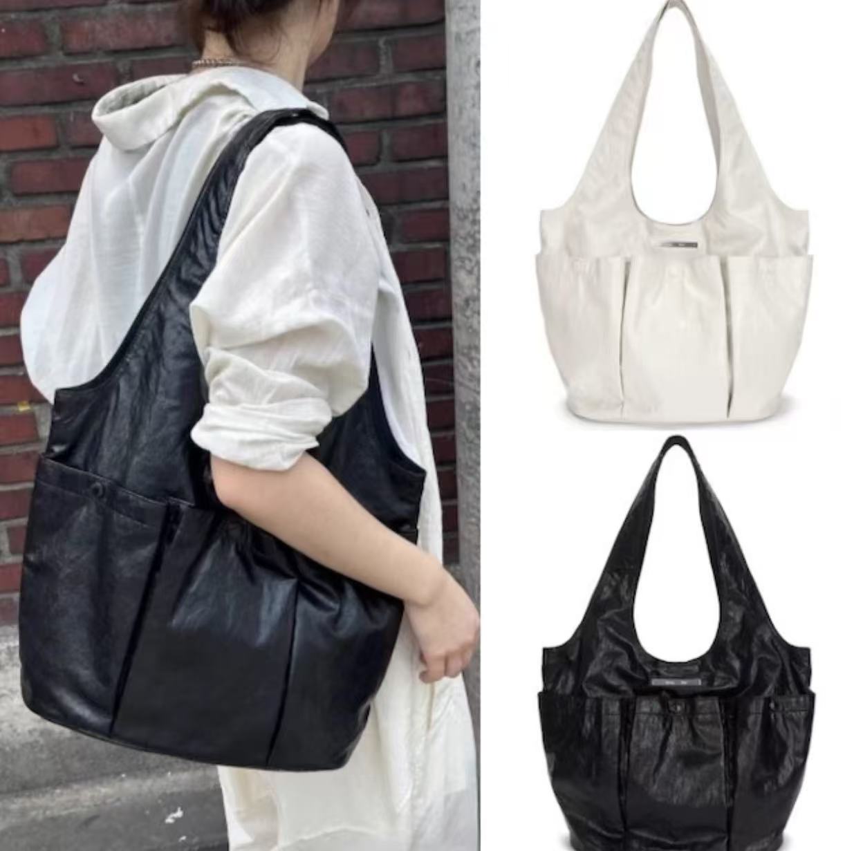 Matin Kim Triple Pocket Wrinkle Shoulder Bag