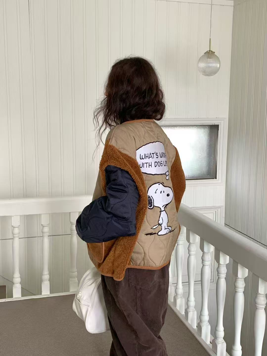 韓國直送Color Block Snoopy Jacket