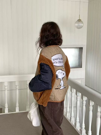 韓國直送Color Block Snoopy Jacket