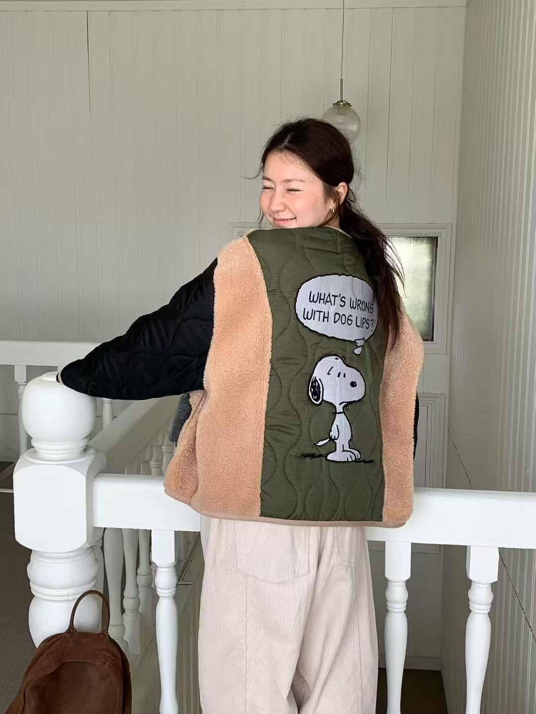 韓國直送Color Block Snoopy Jacket