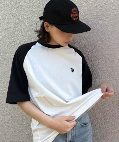 日本直送U.S. POLO ASSN. Raglan Sleeve Bicolor Tee