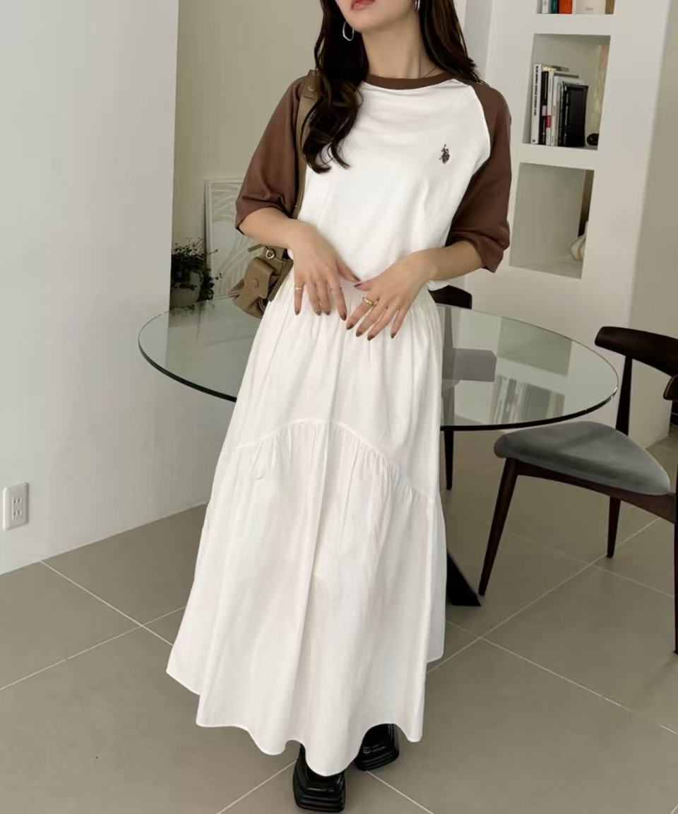 日本直送U.S. POLO ASSN. Raglan Sleeve Bicolor Tee