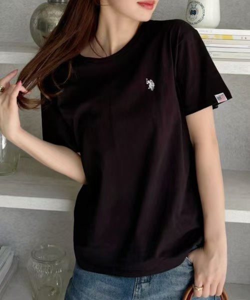 日本直送U.S. POLO ASSN.  one-point embroidery compact silhouette basic Tee