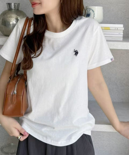日本直送U.S. POLO ASSN.  one-point embroidery compact silhouette basic Tee