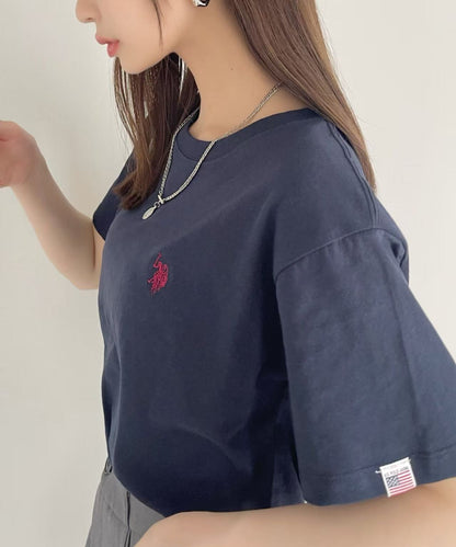 日本直送U.S. POLO ASSN.  one-point embroidery compact silhouette basic Tee