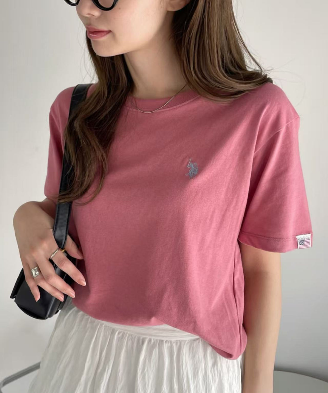 日本直送U.S. POLO ASSN.  one-point embroidery compact silhouette basic Tee