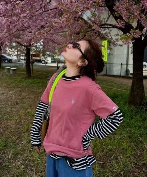 日本直送U.S. POLO ASSN.  one-point embroidery compact silhouette basic Tee