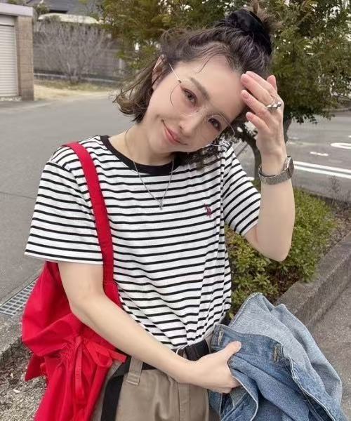 日本直送U.S. POLO ASSN.  one-point embroidery compact silhouette basic Tee