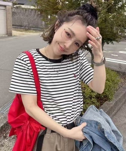 日本直送U.S. POLO ASSN.  one-point embroidery compact silhouette basic Tee