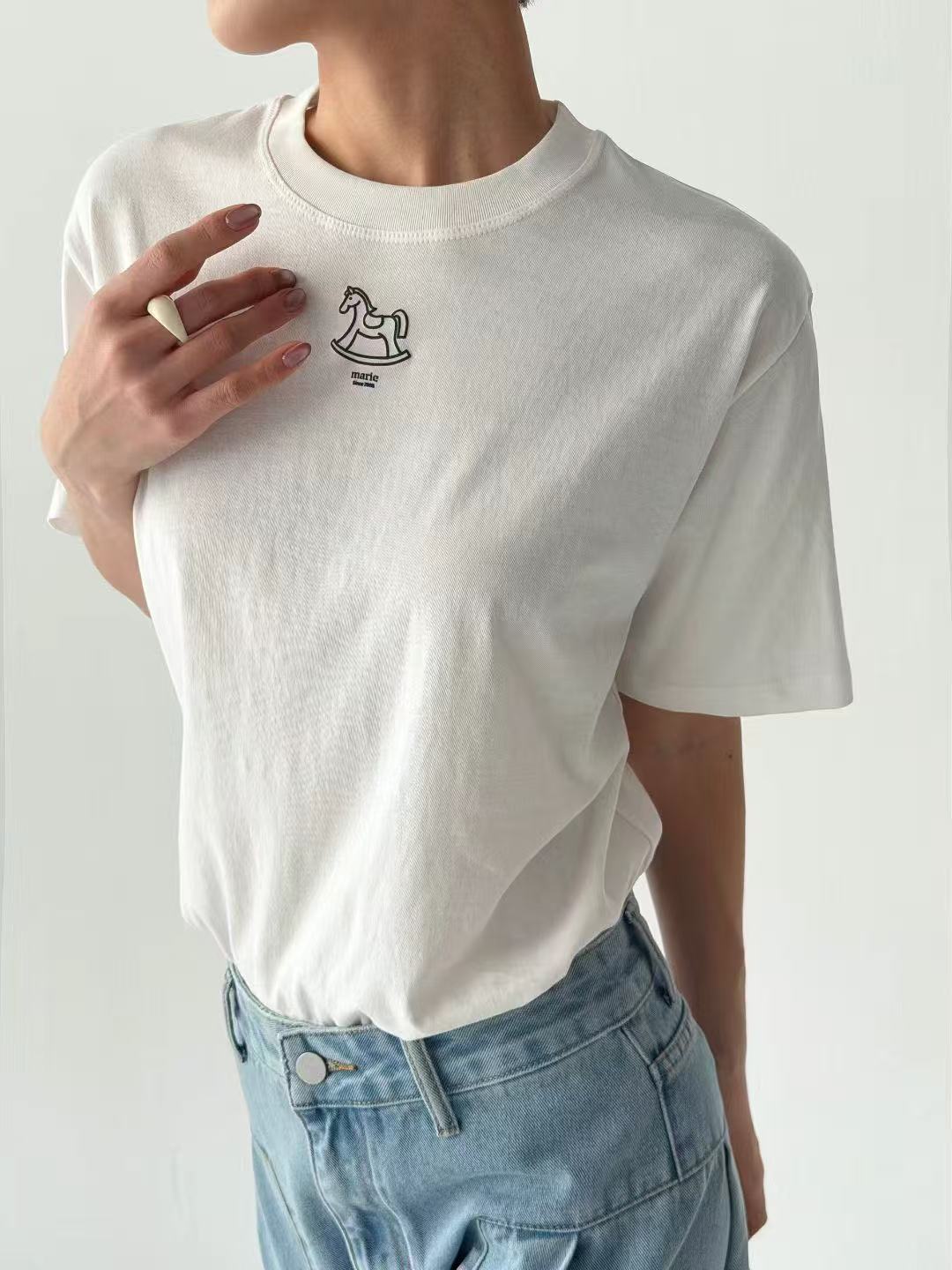 韓國直送Silicone Pony Print Tee