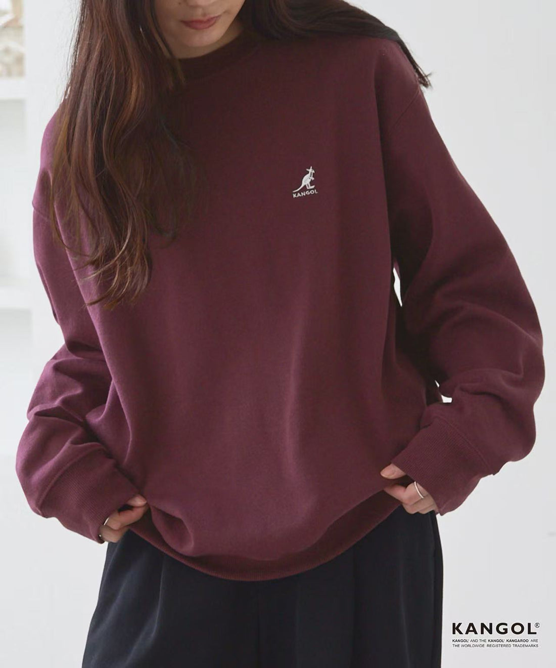 日本直送KANGOL Point Embroidery Oversized Sweat