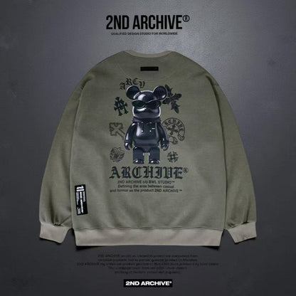 韓國直送 2ND ARCHIVE Black Cross Bear  Sweatshirt - HLY &amp; CHOCCICO