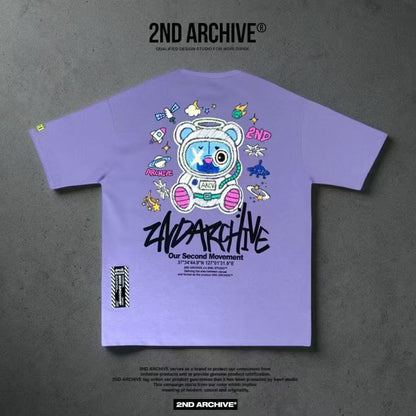 🇰🇷韓國直送🇰🇷 2ND ARCHIVE Glow-in-the-Dark Space Bear Half Palty Tee - HLY &amp; CHOCCICO