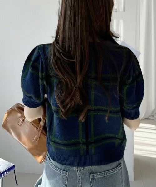 日本直送U.S. POLO ASSN 別注Check Short Length Knit Top （新款預售4月中發貨） - HLY &amp; CHOCCICO