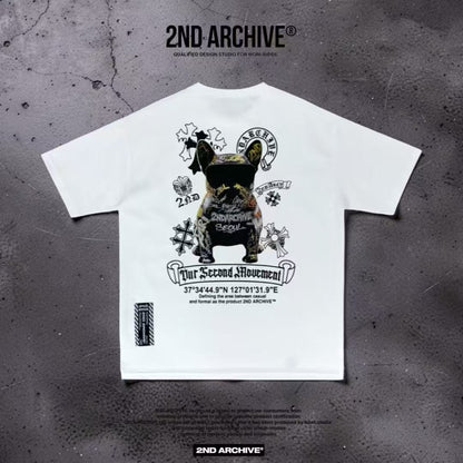 韓國直送🇰🇷 2ND ARCHIVE Black Sunglasses Dog Tee