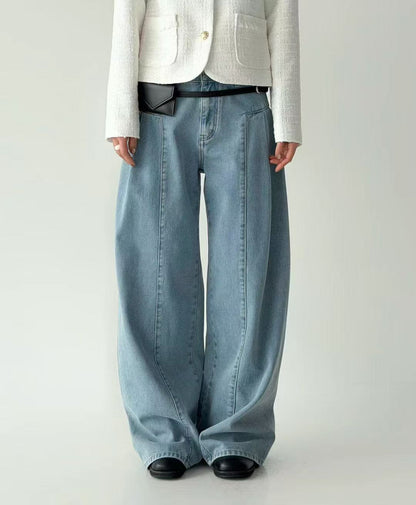韓國直送High-Waisted Relaxed Jeans - HLY &amp; CHOCCICO