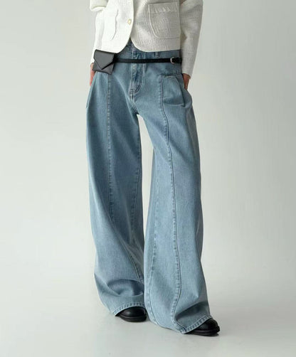 韓國直送High-Waisted Relaxed Jeans - HLY &amp; CHOCCICO