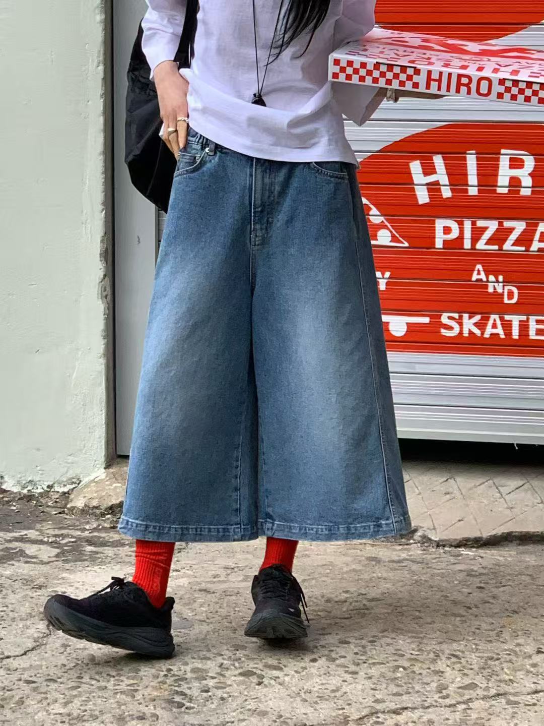 韓國直送Denim Culotte Trousers - HLY &amp; CHOCCICO